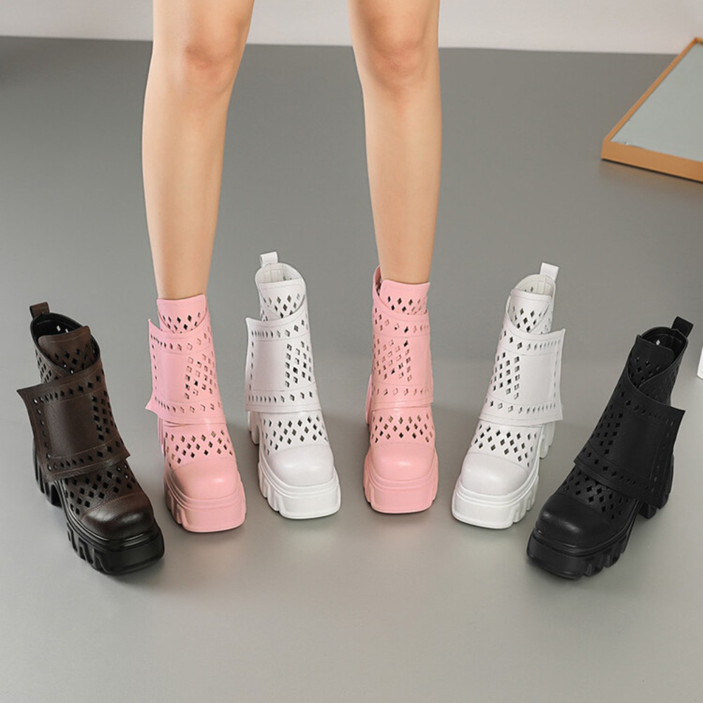 Street Fashion Outfit - Yeni Gelen Kadın Pembe Platform Kalın