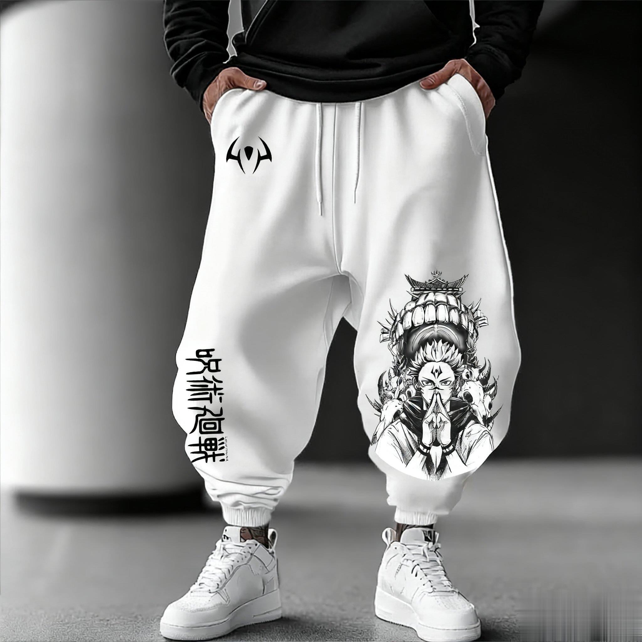 Street Fashion Baggy - Jujutsu Kaisen Erkekler koşu pantolonları Gevşek