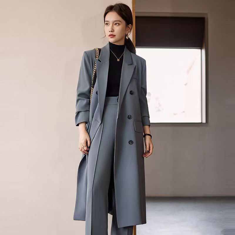 Street Fashion Jacket Men - FANAN Zarif Uzun Trençkot Kadın Kore