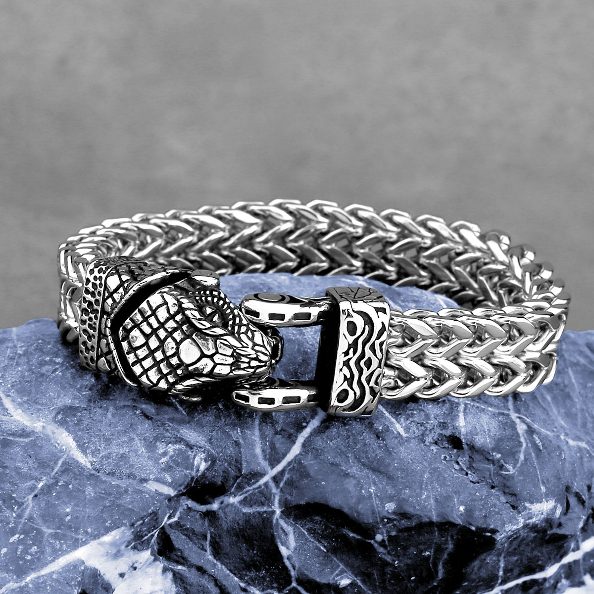 Street Fashion Culture - Yeni Tasarım Viking Yılan Kafası erkek