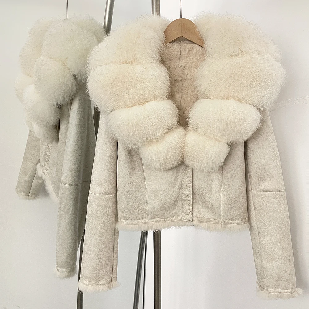 Street Fashion Official - OFTBUY Doğal Tilki Kürklü Yaka Ceket