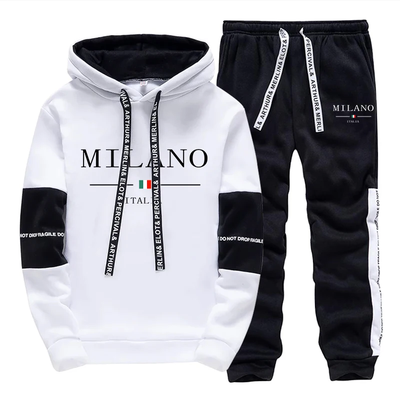 Street Fashion Outfit - Erkek Takımı/Hoodie/Pantolon İtalya Trend Hoodie Spor