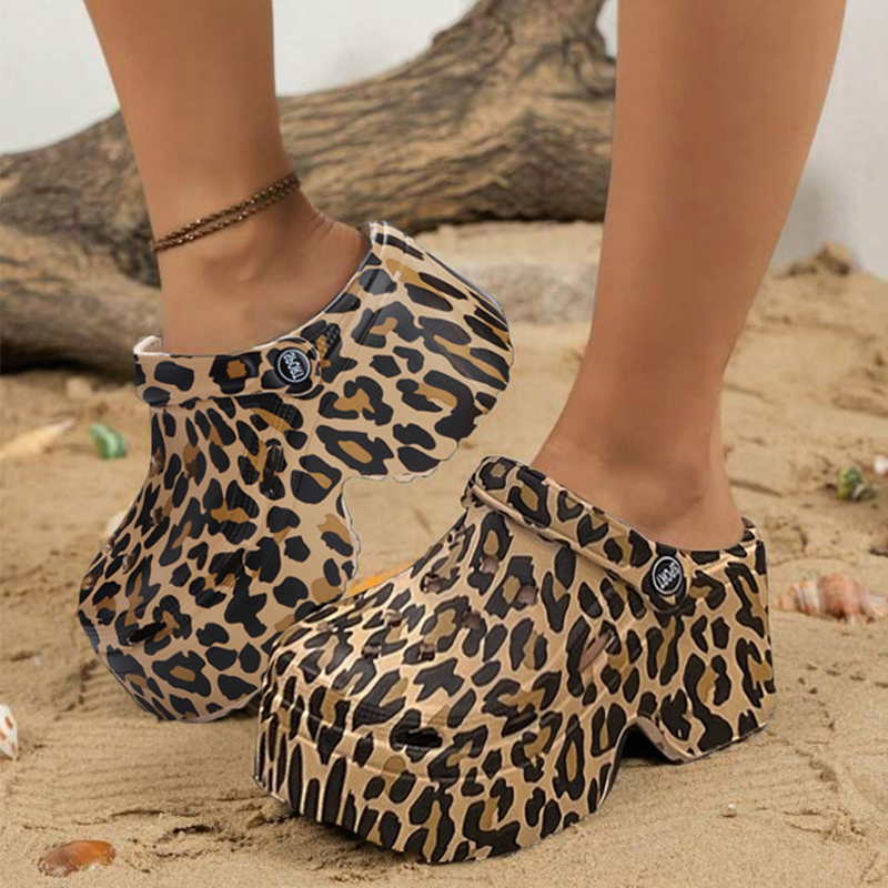 Street Fashion Girls - Leopar platformu takunya kadınlar için kapalı