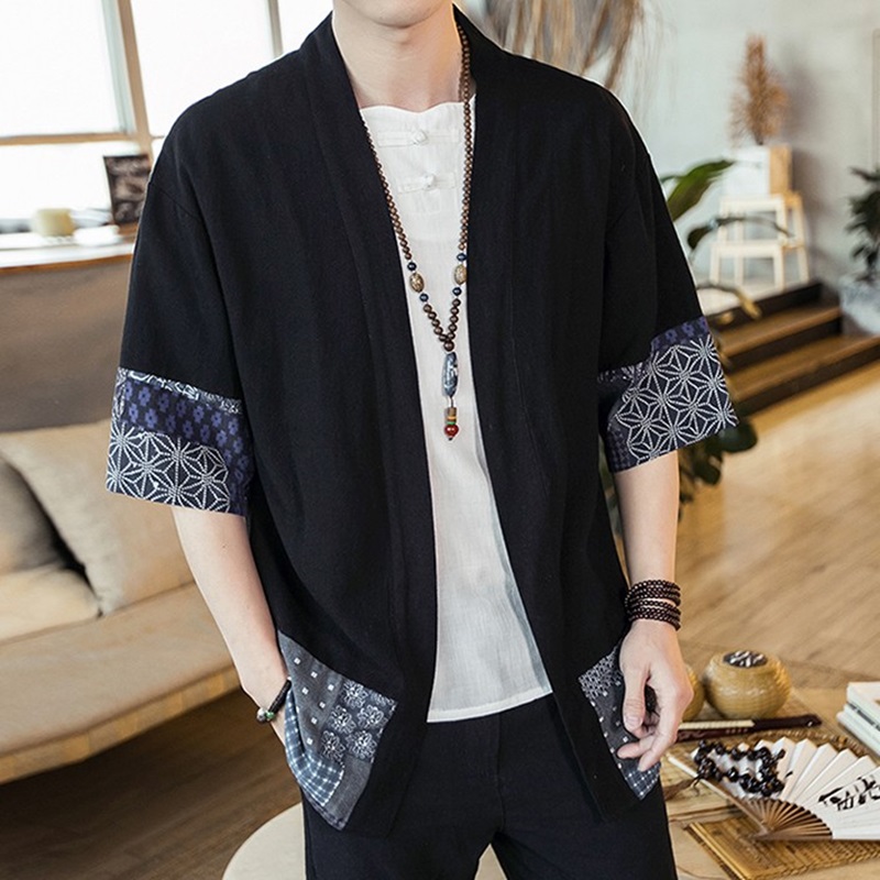 Street Fashion Male - Japon Kimono Erkekler Hırka Streetwear Yukata