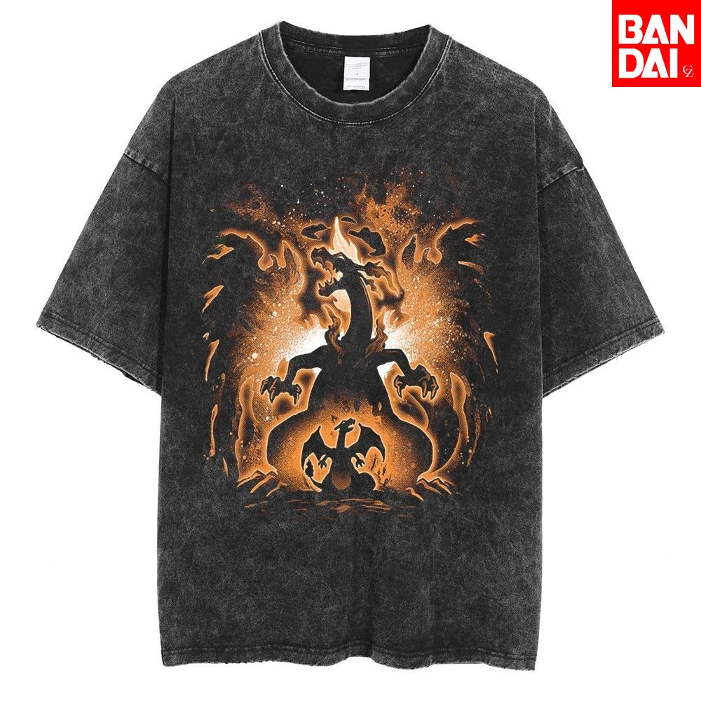 Pokemon Charizard T Shirt Erke - Street Fashion Baggy incelemesi ve fiyatı