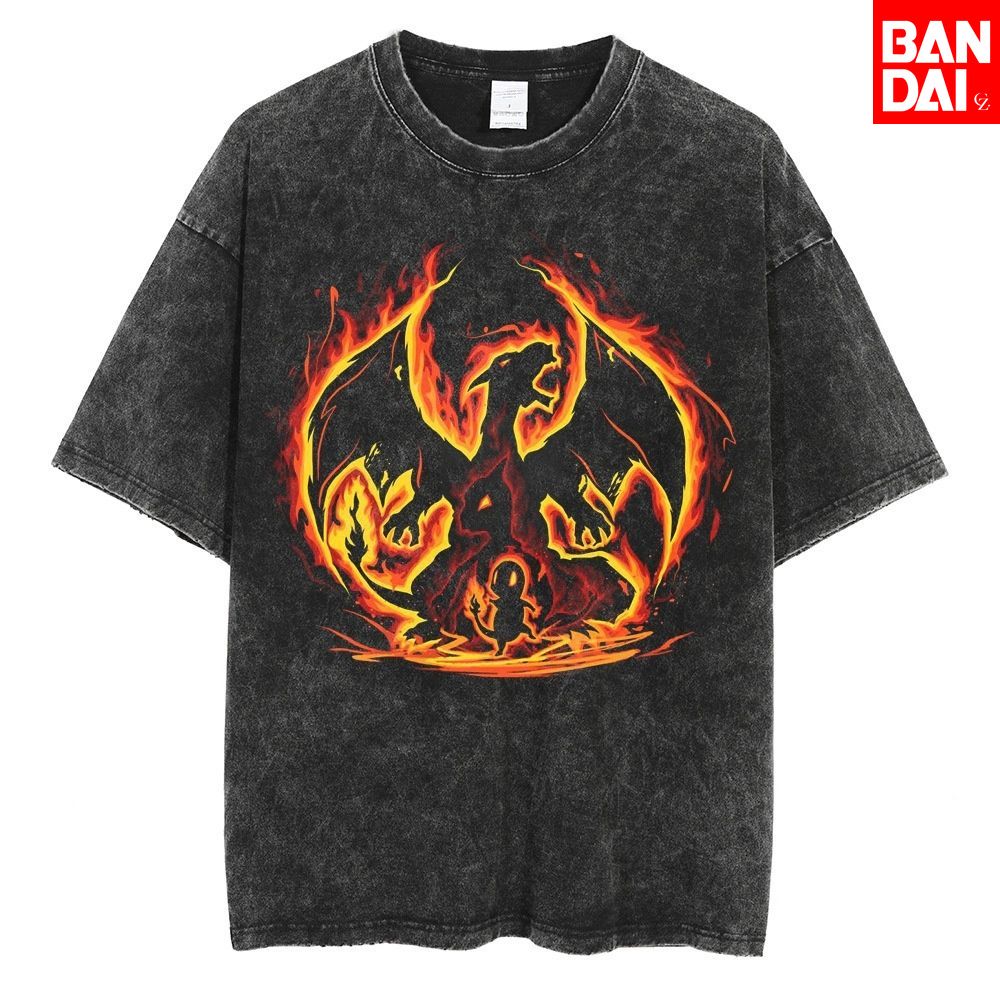 Pokemon Charizard T Shirt Erke - Street Fashion Baggy incelemesi ve fiyatı