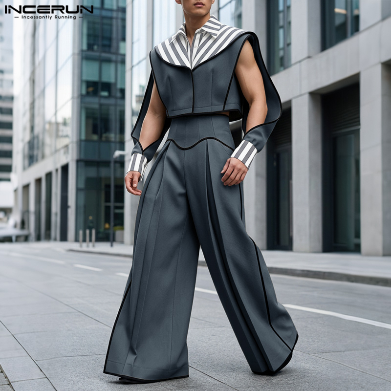 INCERUN Erkek Takımları Patchw - Street Fashion Male incelemesi ve fiyatı