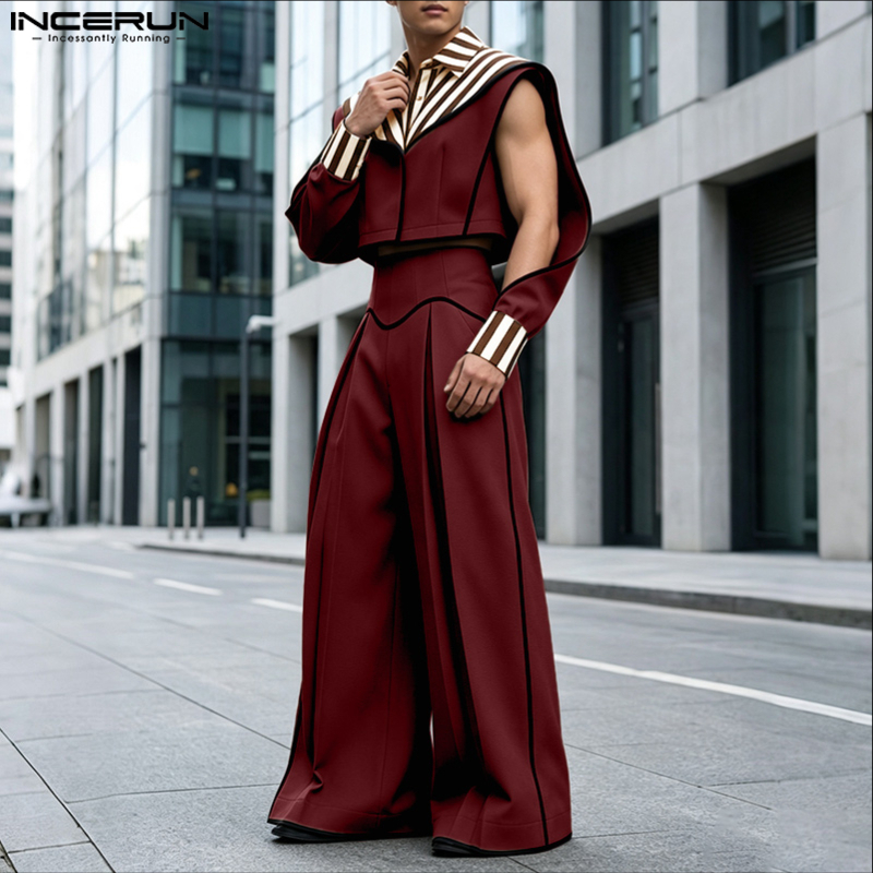 INCERUN Erkek Takımları Patchw - Street Fashion Male incelemesi ve fiyatı