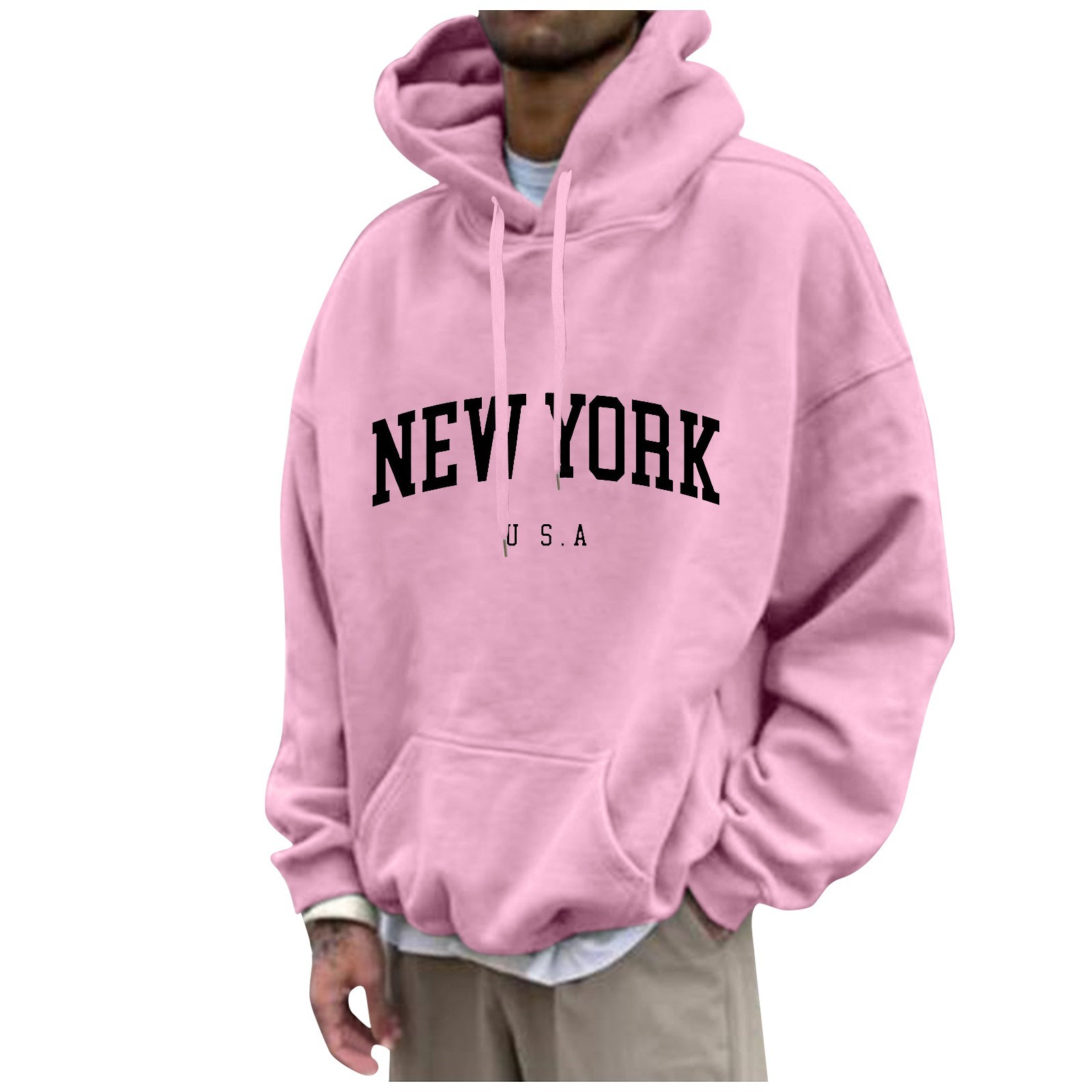 New York baskı Mens Hoodies mo - Street Fashion New York incelemesi ve fiyatı