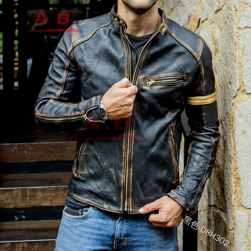 Motosiklet Retro Deri Ceket St - Street Fashion Jacket Men incelemesi ve fiyatı