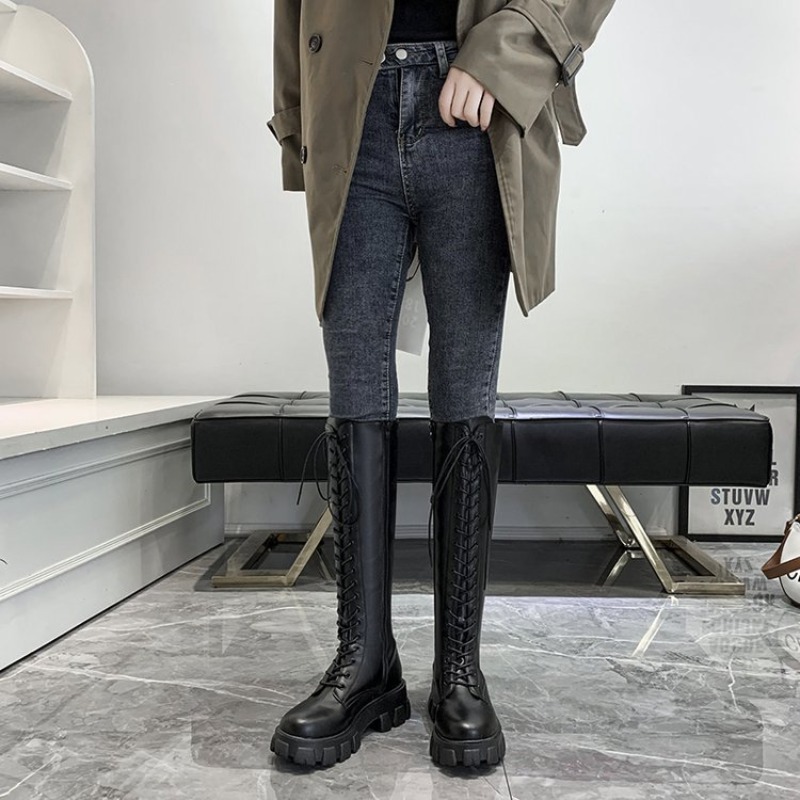 Kadın Diz Üstü Çizmeler Bağcık - Street Fashion Winter incelemesi ve fiyatı