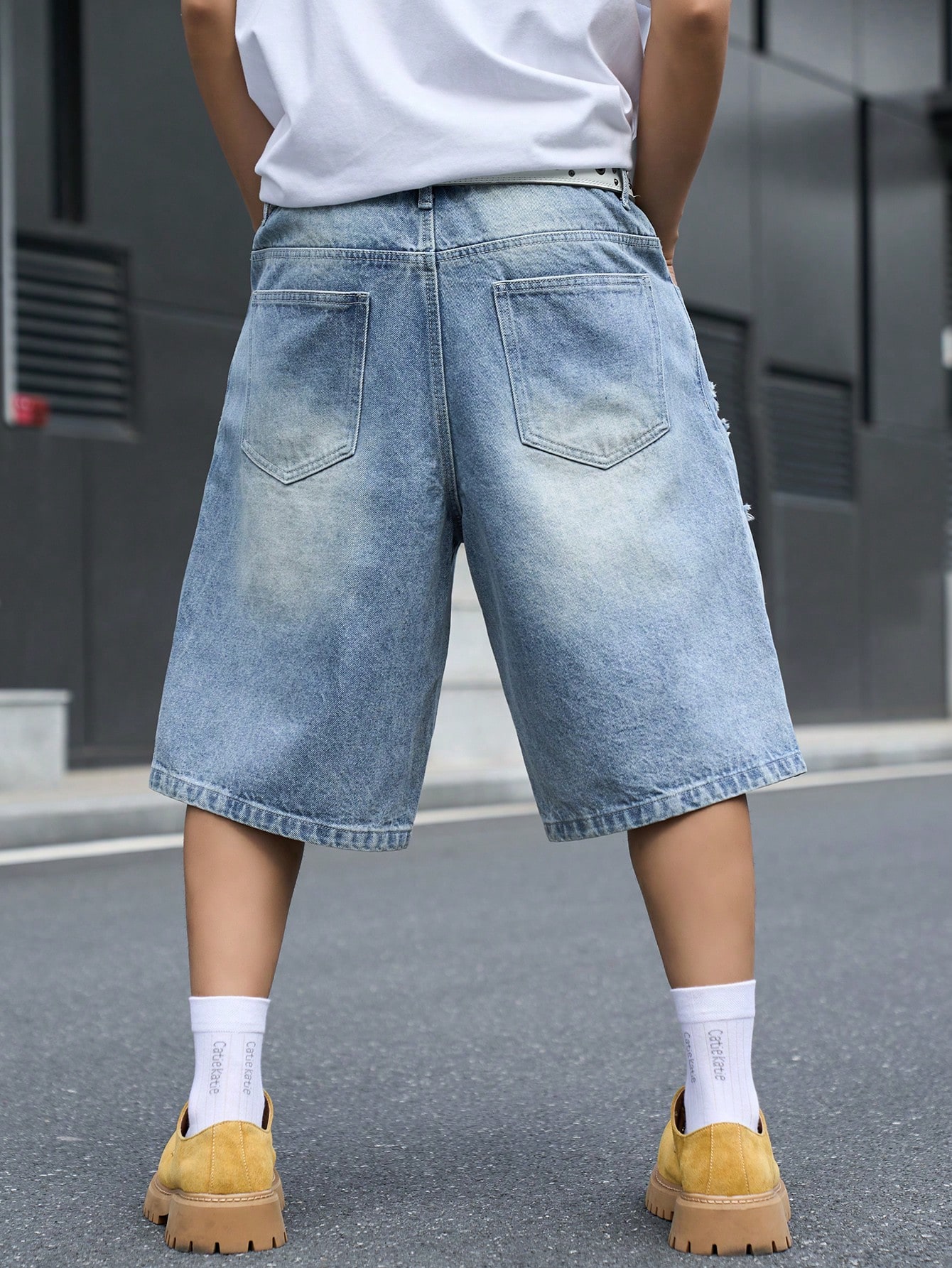 Erkek Bol Kesim Denim Bermuda  - Street Fashion Baggy incelemesi ve fiyatı